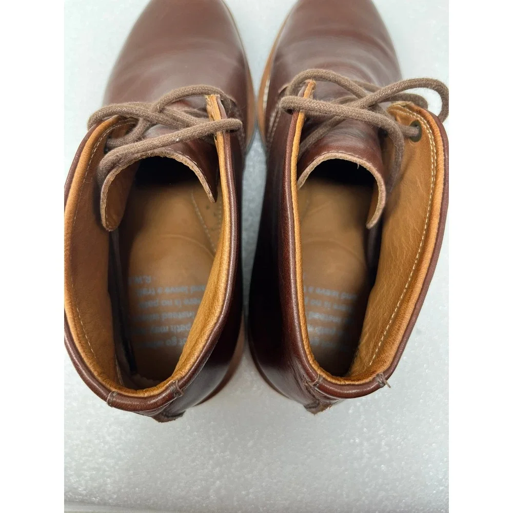 HELM The Hynes Mens 8.5  Brown Leather Chukka Boots M00522 Made in Brazil